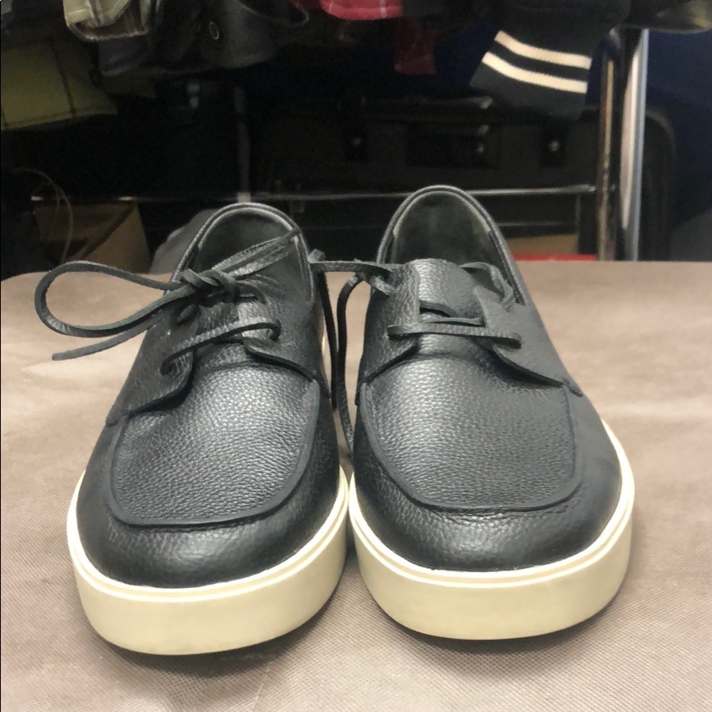 Vince “Todd” Black Leather Deck Shoes - Picture 3 of 6